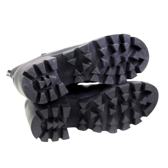 Schutz BLACK GENUINE LEATHER MID HEEL LACE UP ZIP ROUND TOE ANKLE BOOTS Sz 6.5B - Picture 6 of 9